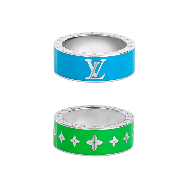 18K Louis Vuitton Ceramic Set of Two Rings
