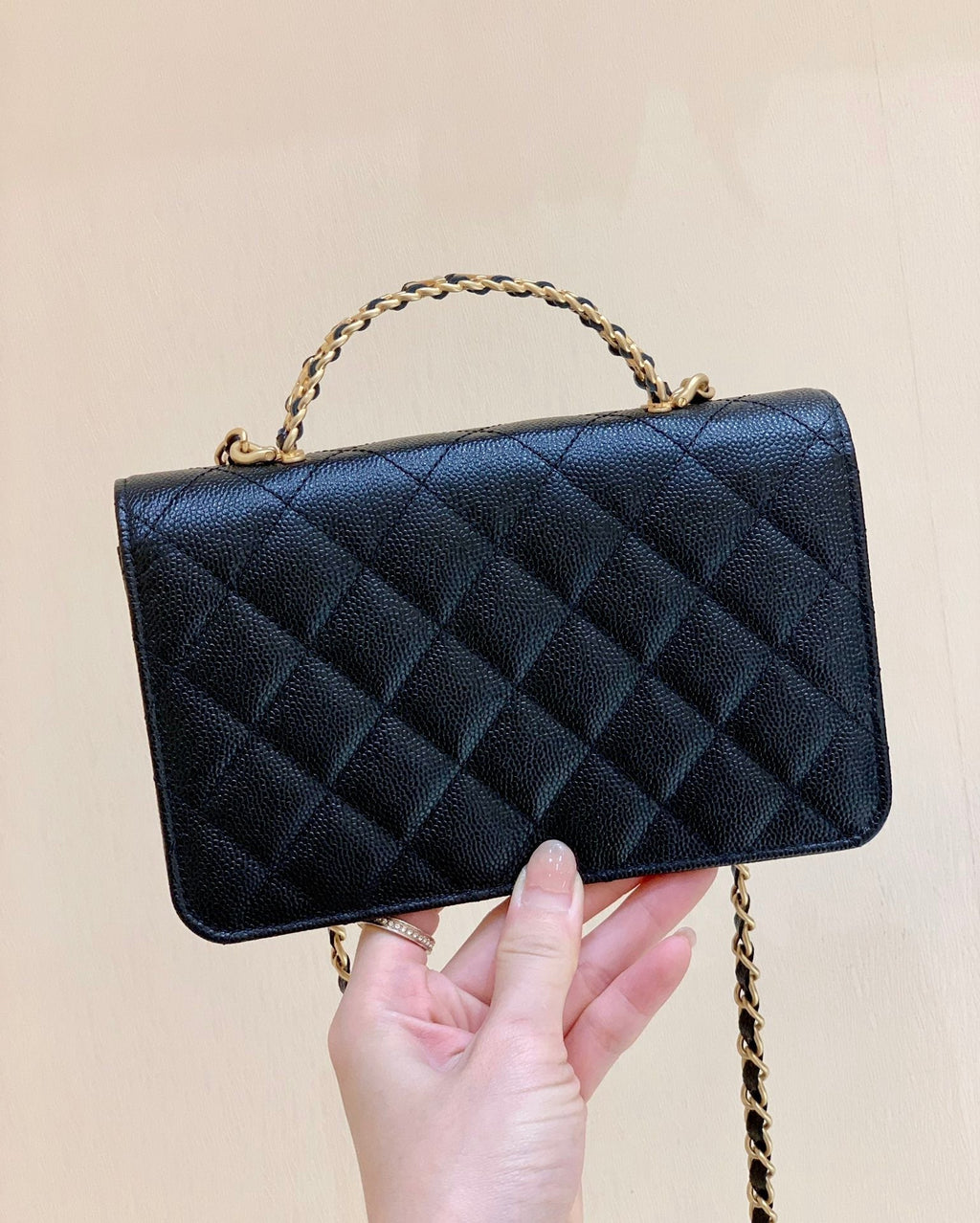 CHANEL 25S BLACK BAG IN 19 CAVIAR LEATHER