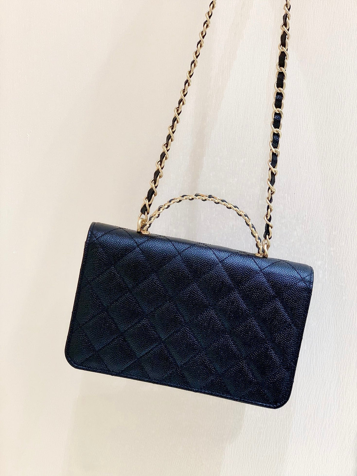 CHANEL 25S BLACK BAG IN 19 CAVIAR LEATHER