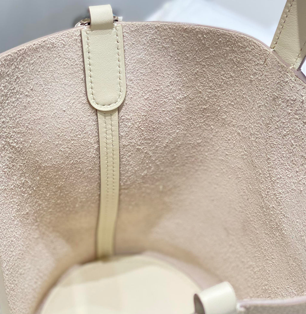 HERMES 25S IN THE LOOP 18 IN IVORY CALFSKIN SILVER HARDWARE