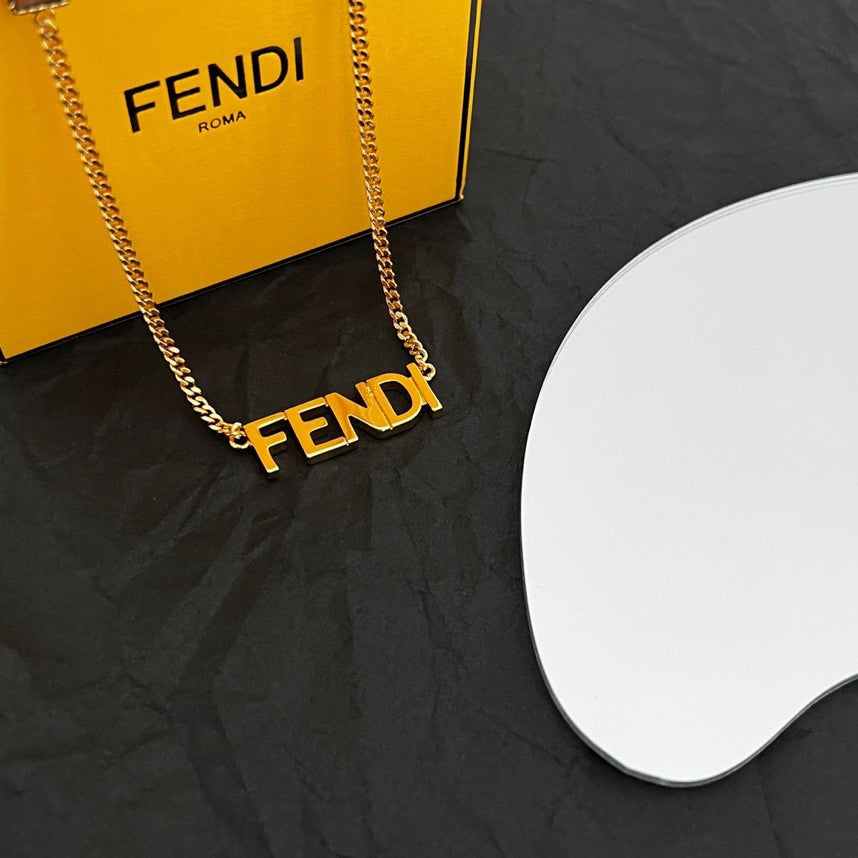 18K Fendi Script Necklace