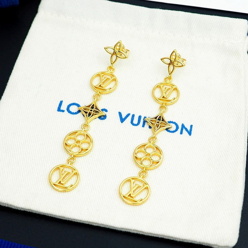 18K Louis Vuitton Lace Long Earrings