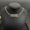18K  Chanel Letter Diamond Choker Necklace