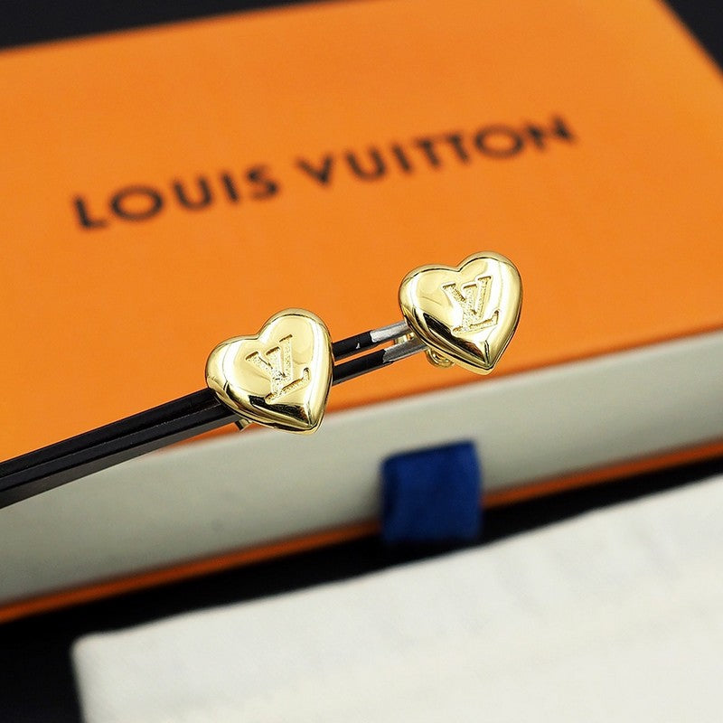 18K Louis Vuitton Heart Earrings