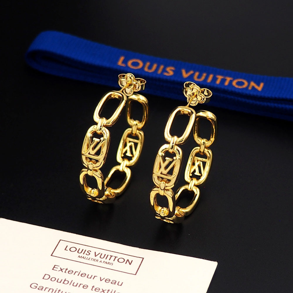 18K Louis Vuitton My Chain Earrings