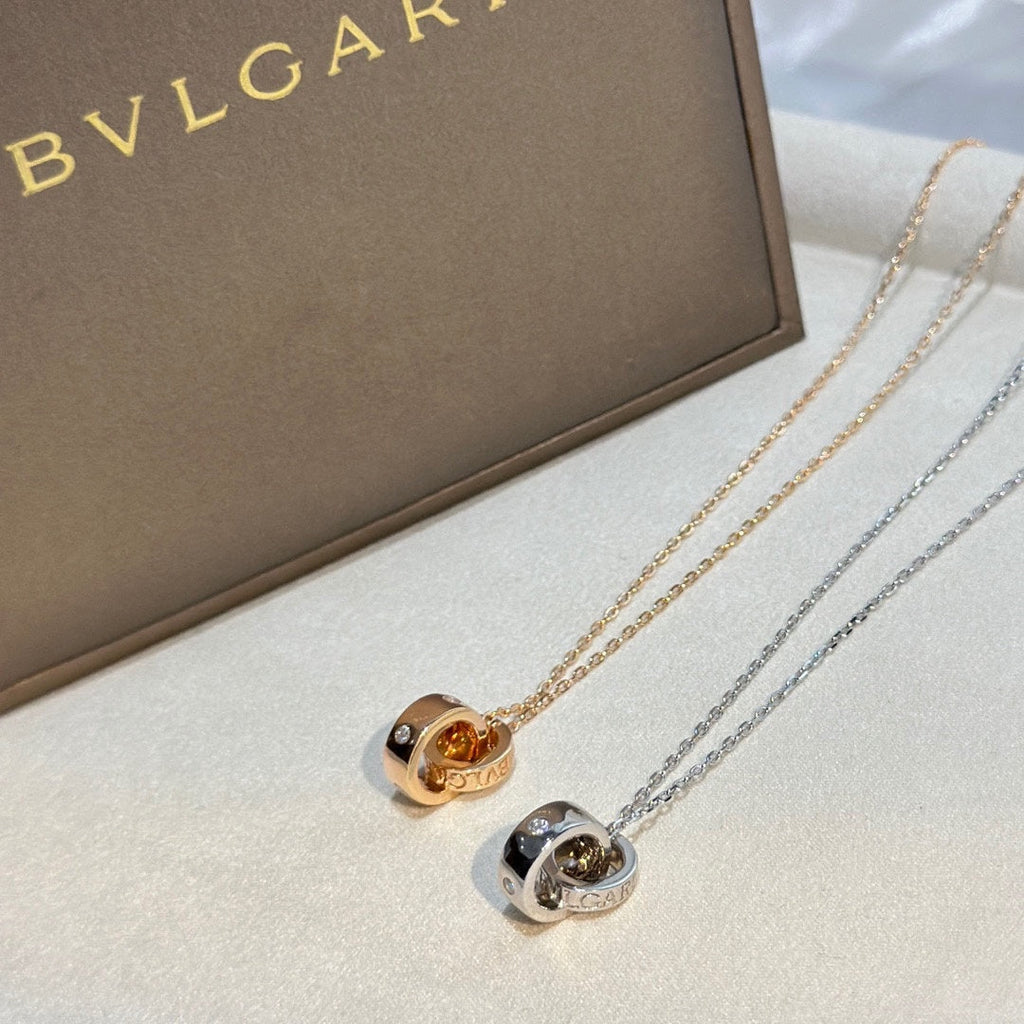 18K BVLGARI Two Rings Necklace