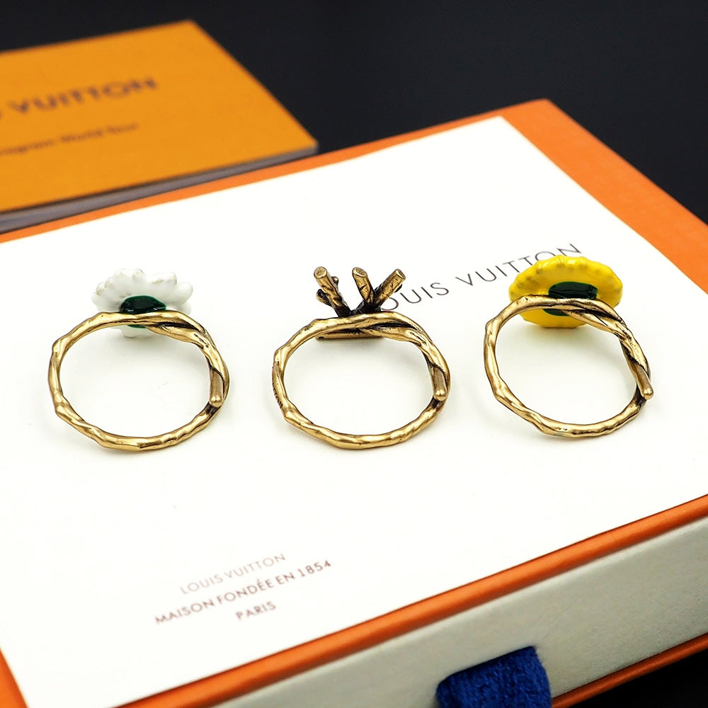18K Louis Vuitton Gardening Set of Three Rings
