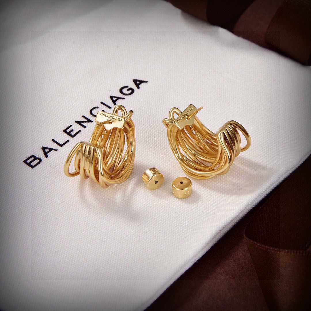 18K Balenciaga Gold Earrings