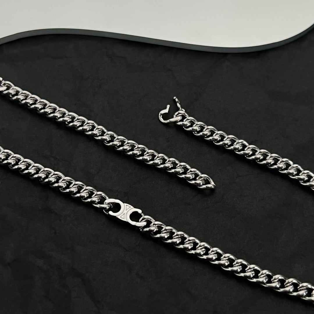 18K Celine Gourmette Chain Necklace