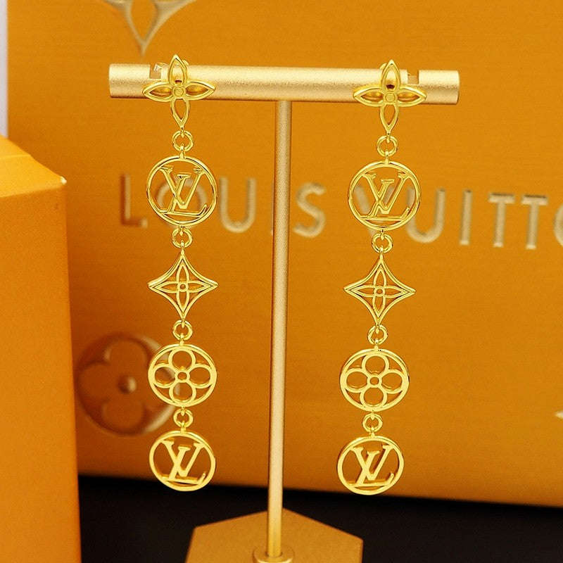 18K Louis Vuitton Lace Long Earrings