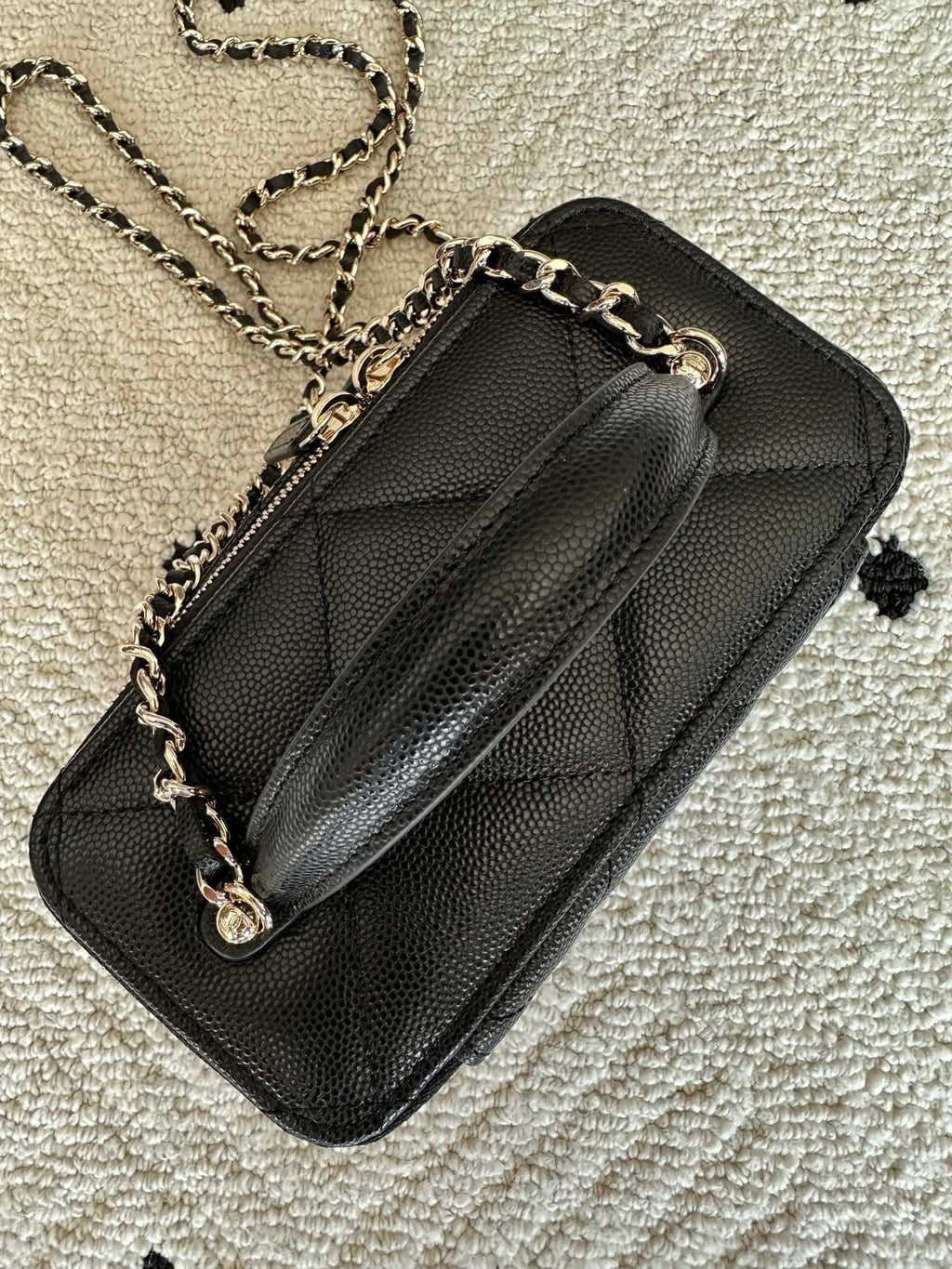 CHANEL 25S VANITY BAG 17 IN BLACK CAVIAR LEATHER WITH GOLD HARDWARE