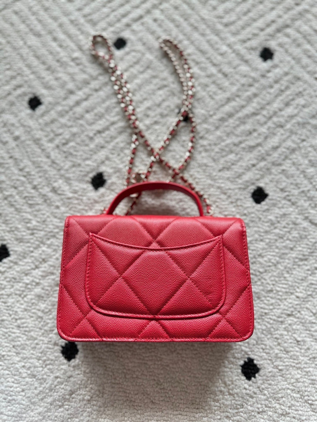 CHANEL 25S MINI FLAP BAG 19 IN RED CAVIAR LEATHER