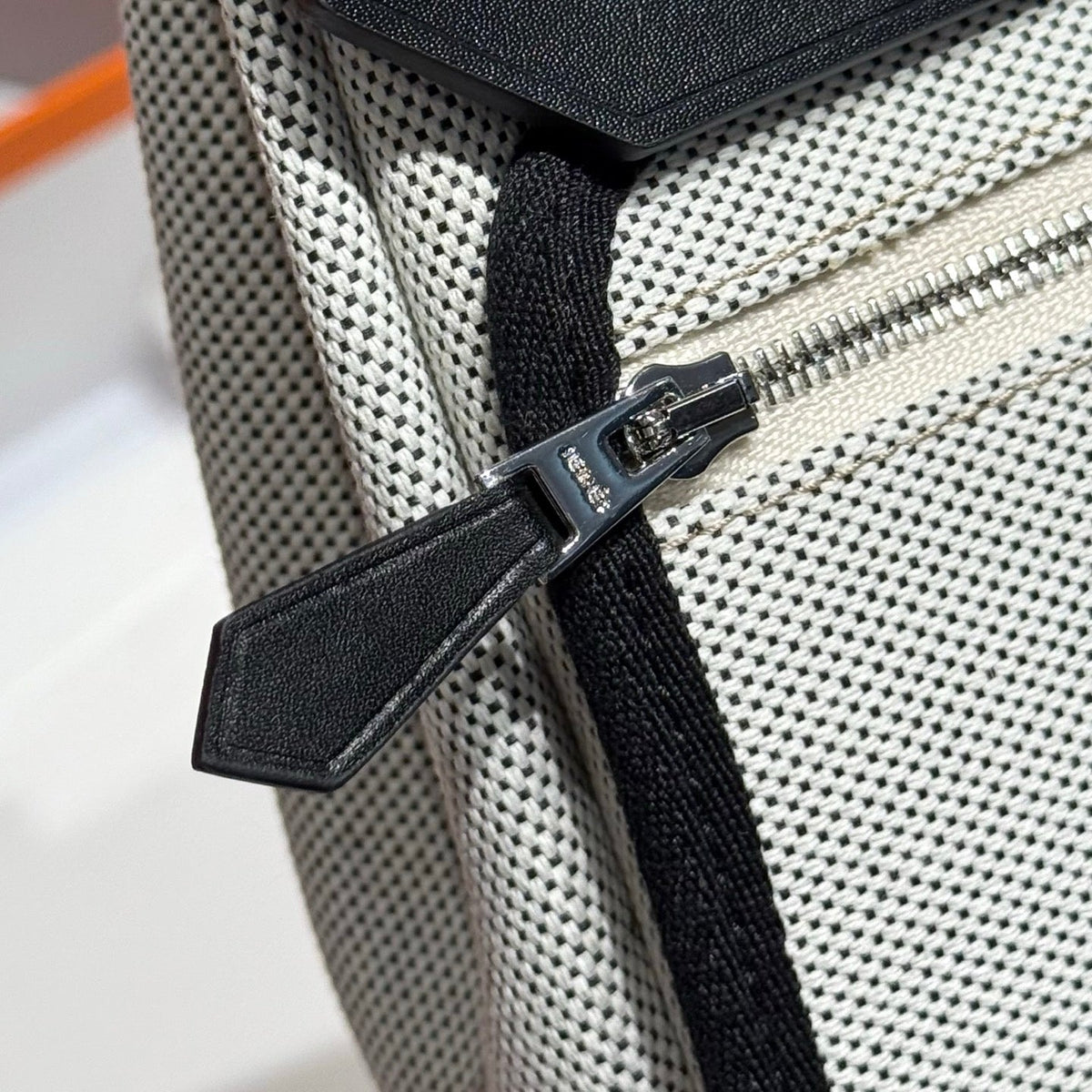 HERMES 25S MINI HERBAG 20 IN SAGE GRAY CANVAS SILVER HARDWARE