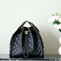 CHANEL 25S HOBO BAG 40 CM IN BLACK LAMBSKIN WITH GOLD HARDWARE