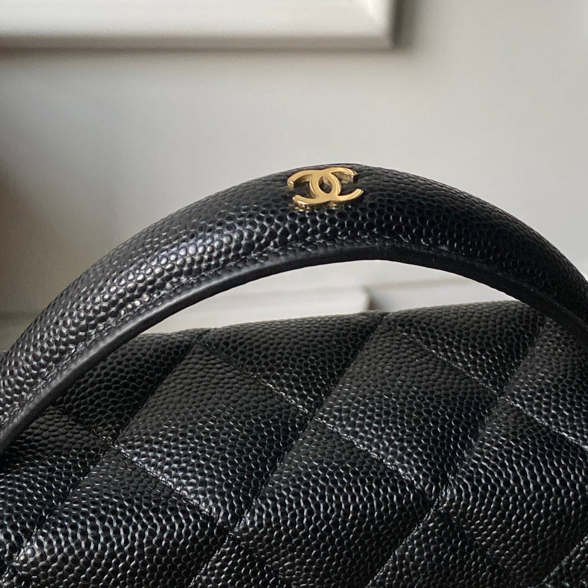 CHANEL 25S VANITY BAG 20 IN BLACK CAVIAR LEATHER