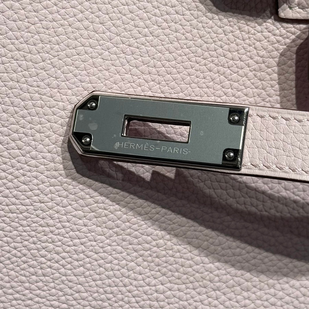 HERMES 25S BIRKIN 30 IN PINK BABY CALFSKIN SILVER HARDWARE